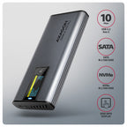 Axagon EEM2-SD2 caja para disco duro externo Caja externa para unidad de estado sólido (SSD) Gris M.2 (2)