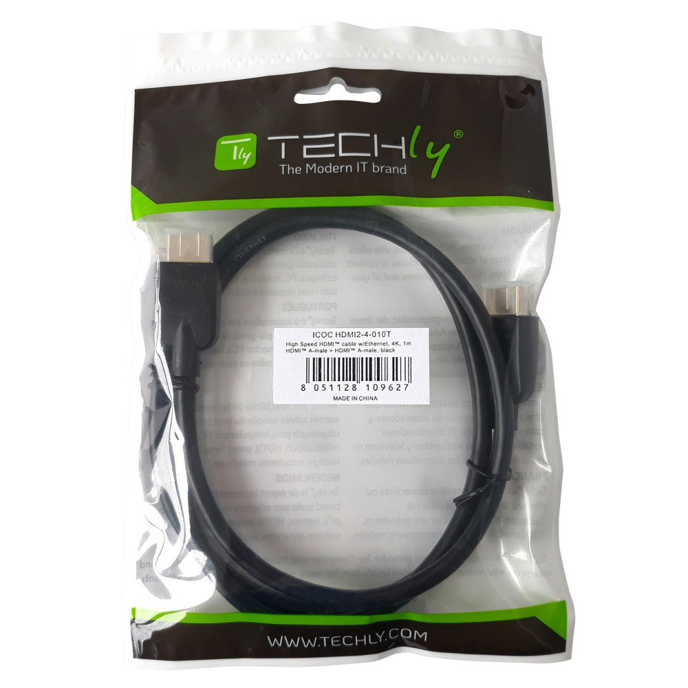 Techly ICOC HDMI2-4-050T cable HDMI 5 m HDMI tipo A (Estándar) Negro (3)