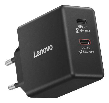 Lenovo Dual USB-C 65W GaN Charger Universal Negro Corriente alterna Interior (9)