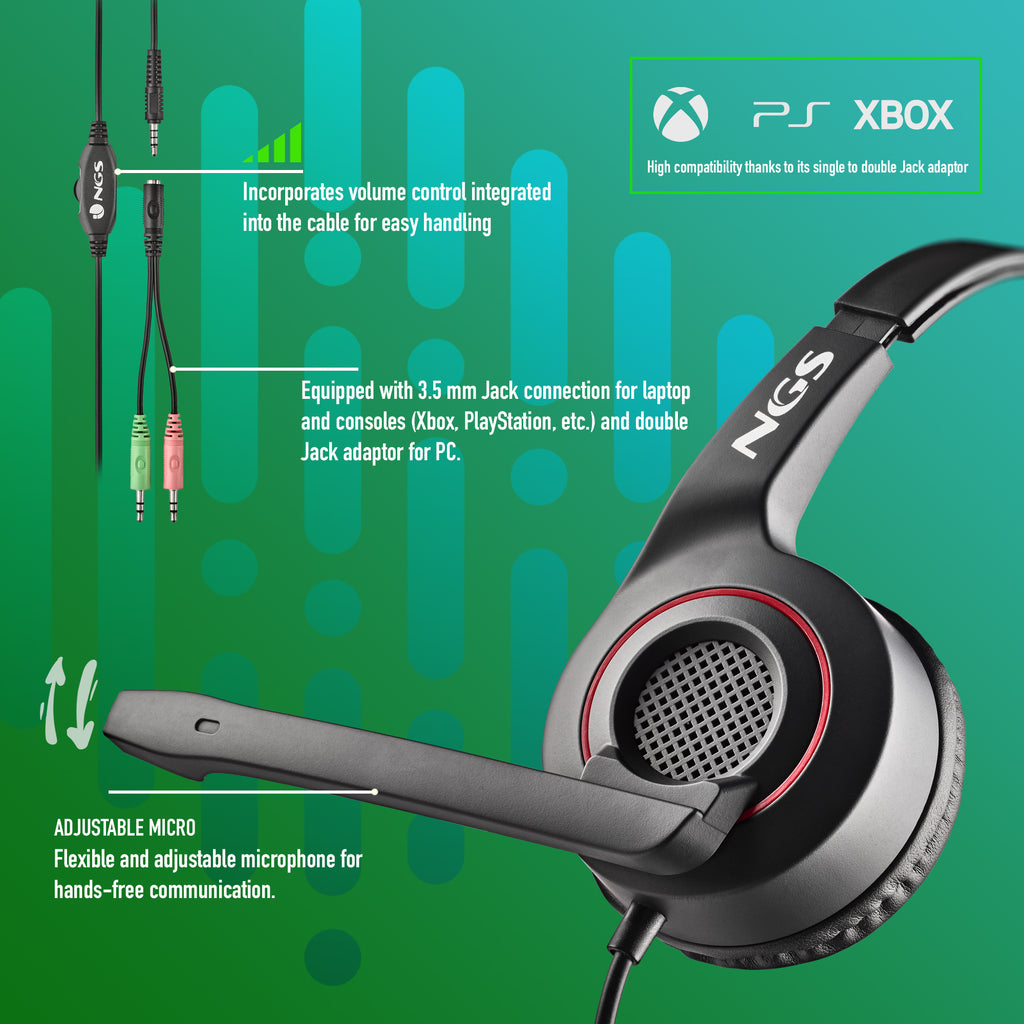 NGS MSX 10 PRO Auriculares Alámbrico Diadema Juego Negro (7)