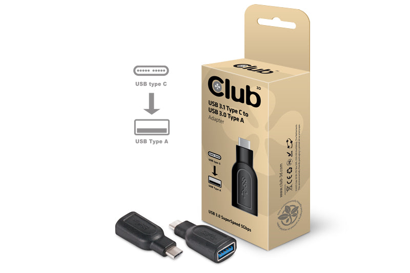CLUB3D CAA-1521 cambiador de género para cable USB Type C 3.1 Negro (5)