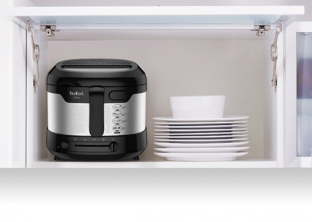 Tefal Uno FF215D Sencillo 1,8 L Independiente 1600 W Freidora Negro, Acero inoxidable (9)