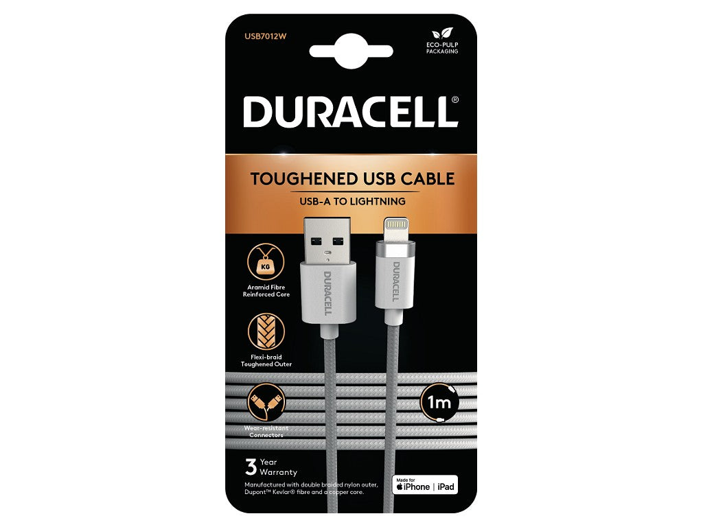 Duracell USB7012W cable de conector Lightning Blanco