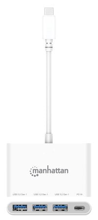 Manhattan 168434 hub de interfaz USB 3.2 Gen 1 (3.1 Gen 1) Type-C 5000 Mbit/s Blanco (4)