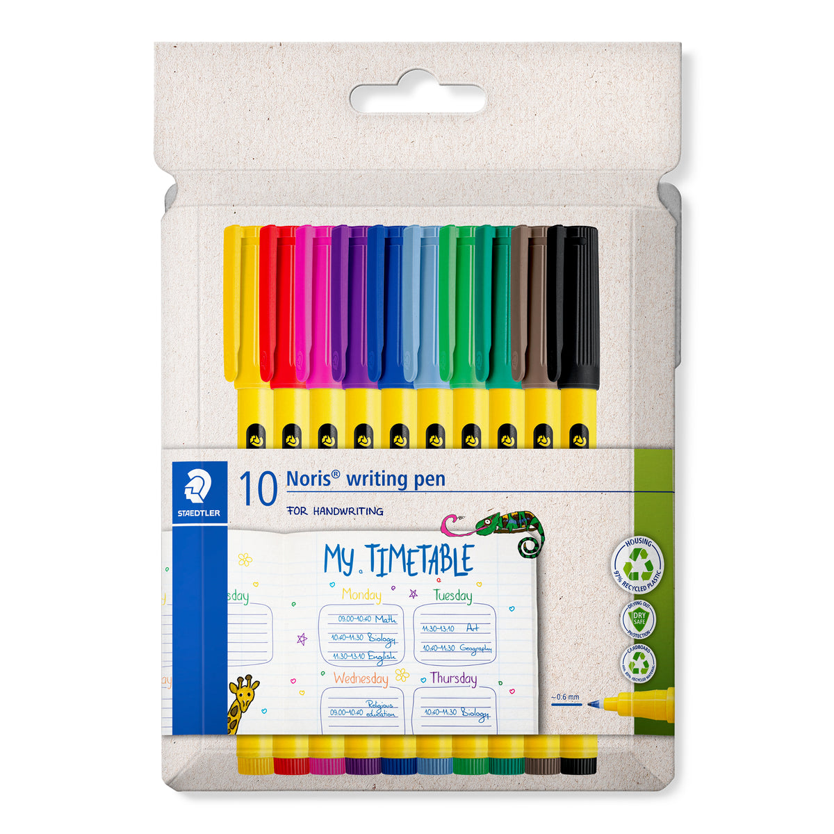 Staedtler Noris 307 rotulador de punta fina multicolor 10 piezas
