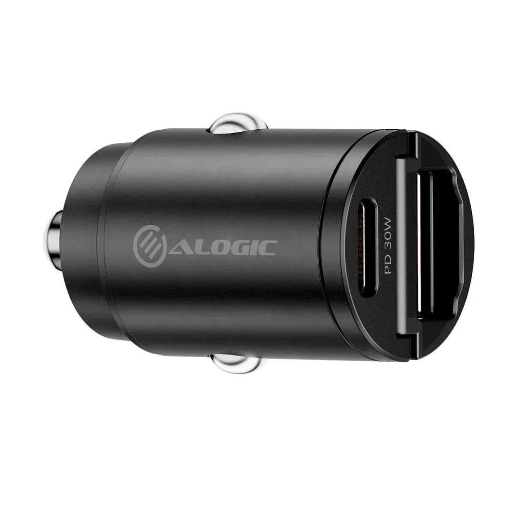 ALOGIC Rapid Power mini cargador de coche 30W con USB-C y USB-A