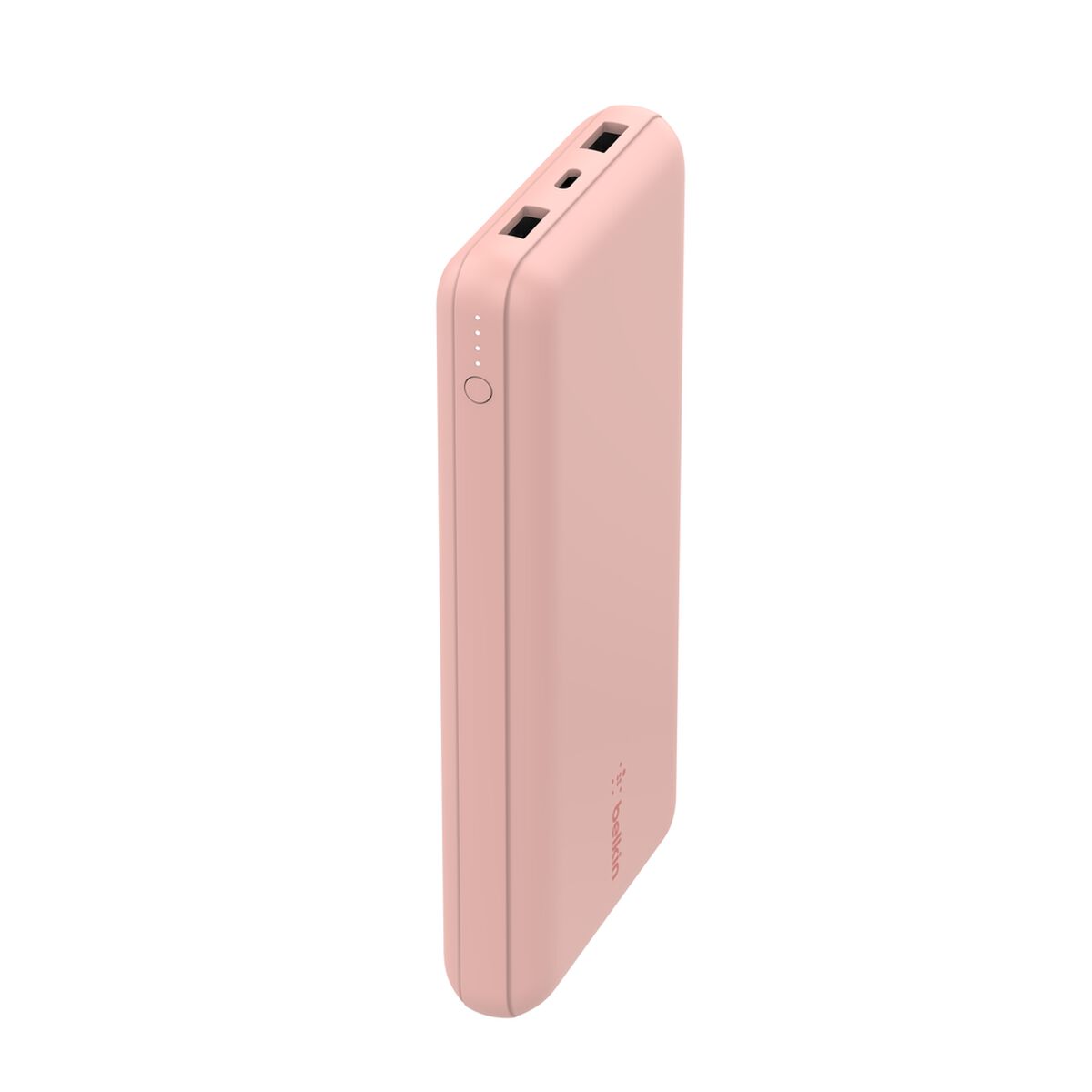 Cargador portátil - 20000 mAh - 15 vatios - 3 A - 3 conectores de salida (USB-C, 2 x USB) - en el cable: USB-C - oro rosa