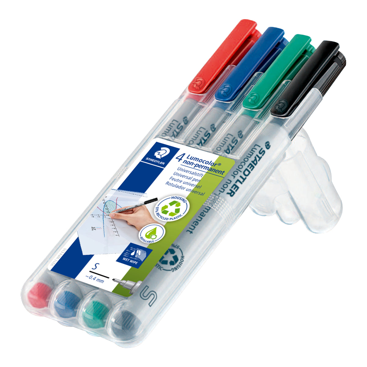 Staedtler 311 WP4 marcador 4 piezas negro, azul, verde, rojo