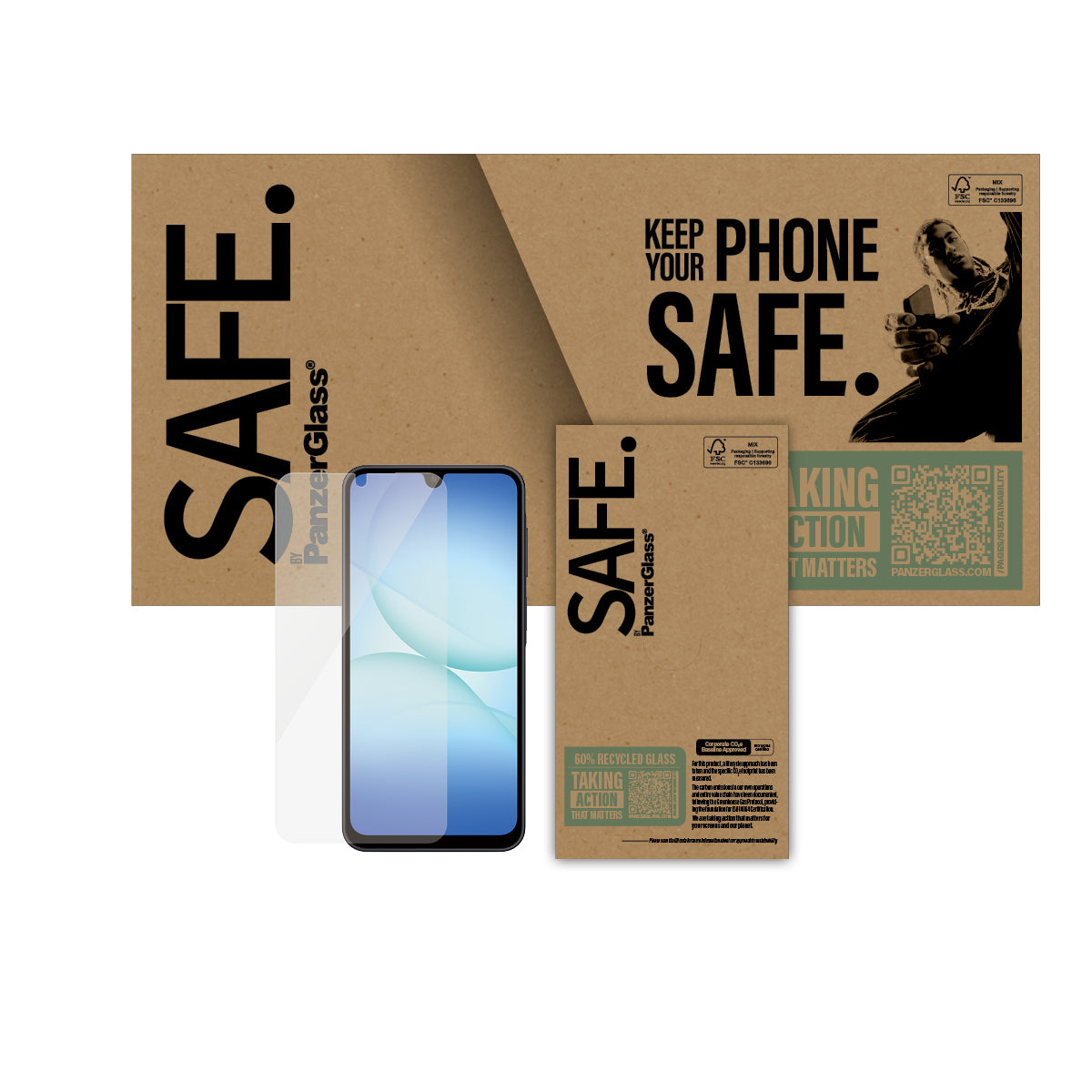 PanzerGlass SAFE. by ® Screen Protector Samsung Galaxy M17 5G | M36 5G | A17 4G | A17 5G | M16 5G | F16 5G | A26 5G | Ultra-Wide Fit Protector de pantalla 1 pieza(s) (2)