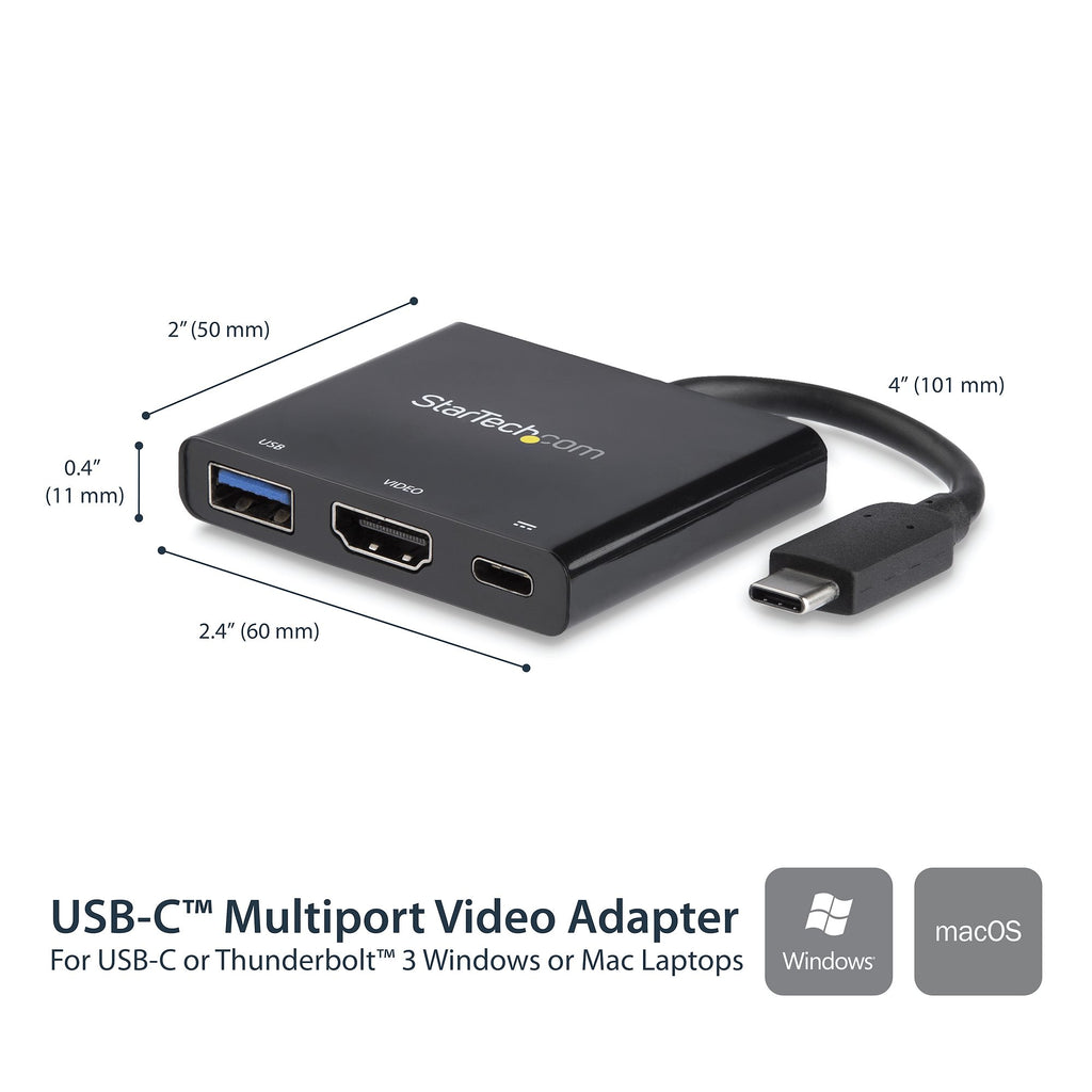 StarTech.com CDP2HDUACP base para portátil y replicador de puertos Alámbrico USB 3.2 Gen 1 (3.1 Gen 1) Type-C Negro (2)