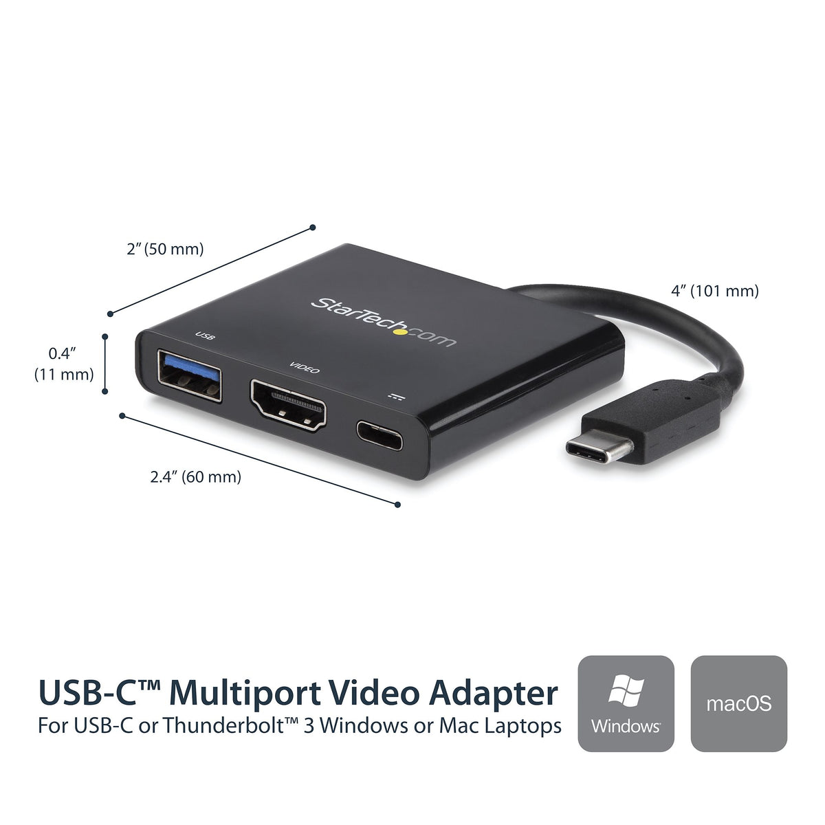 StarTech.com CDP2HDUACP base para portátil y replicador de puertos Alámbrico USB 3.2 Gen 1 (3.1 Gen 1) Type-C Negro (2)