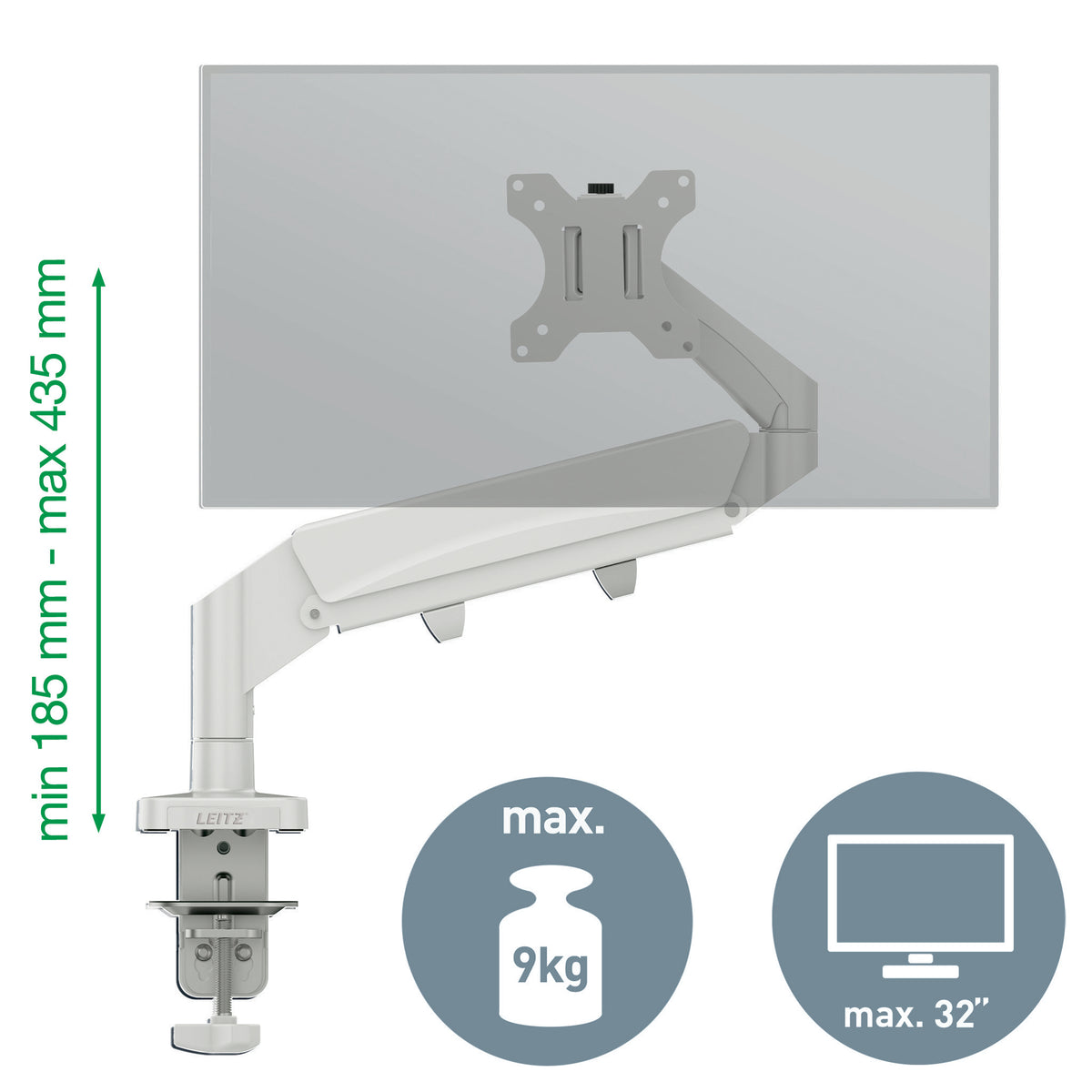 Leitz 64890085 soporte para monitor 81,3 cm (32") Escritorio Gris (4)