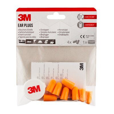 3M 1100C4 tapón de oido Tapón para oídos reutilizable Naranja 4 pieza(s) (4)