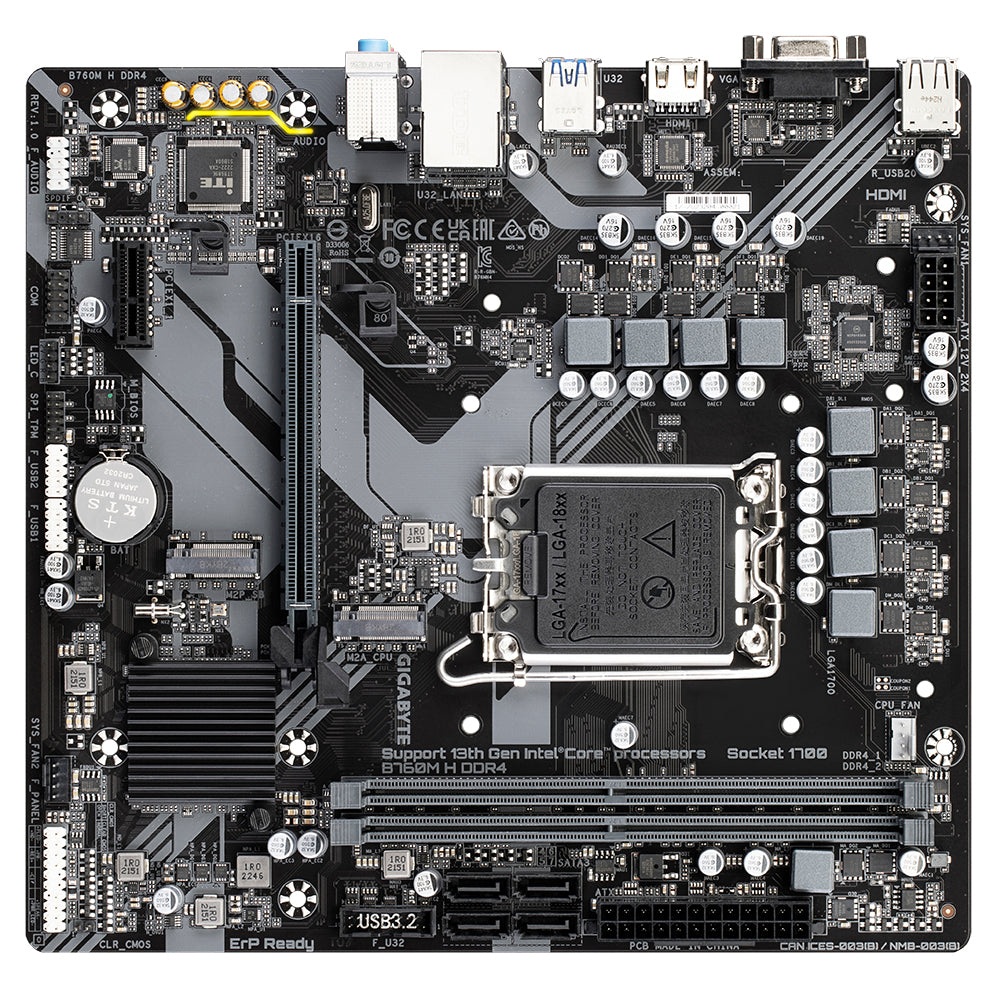 GIGABYTE B760M H DDR4 placa base Intel B760 Express LGA 1700 micro ATX (6)