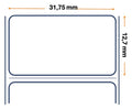 Labels, Zebra, Papel Térmico, Z-Perform 1000D, An: 31.75 mm, Al: 12.7 mm, Diámetro: 127 mm, C: 25.4 mm 880169-012D