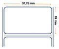 Labels, Zebra, Sintético, Z-Ultimate 3000T Blanco, An: 31.75 mm, Al: 19.05 mm, L: 200 mm, C: 76 mm 880330-019