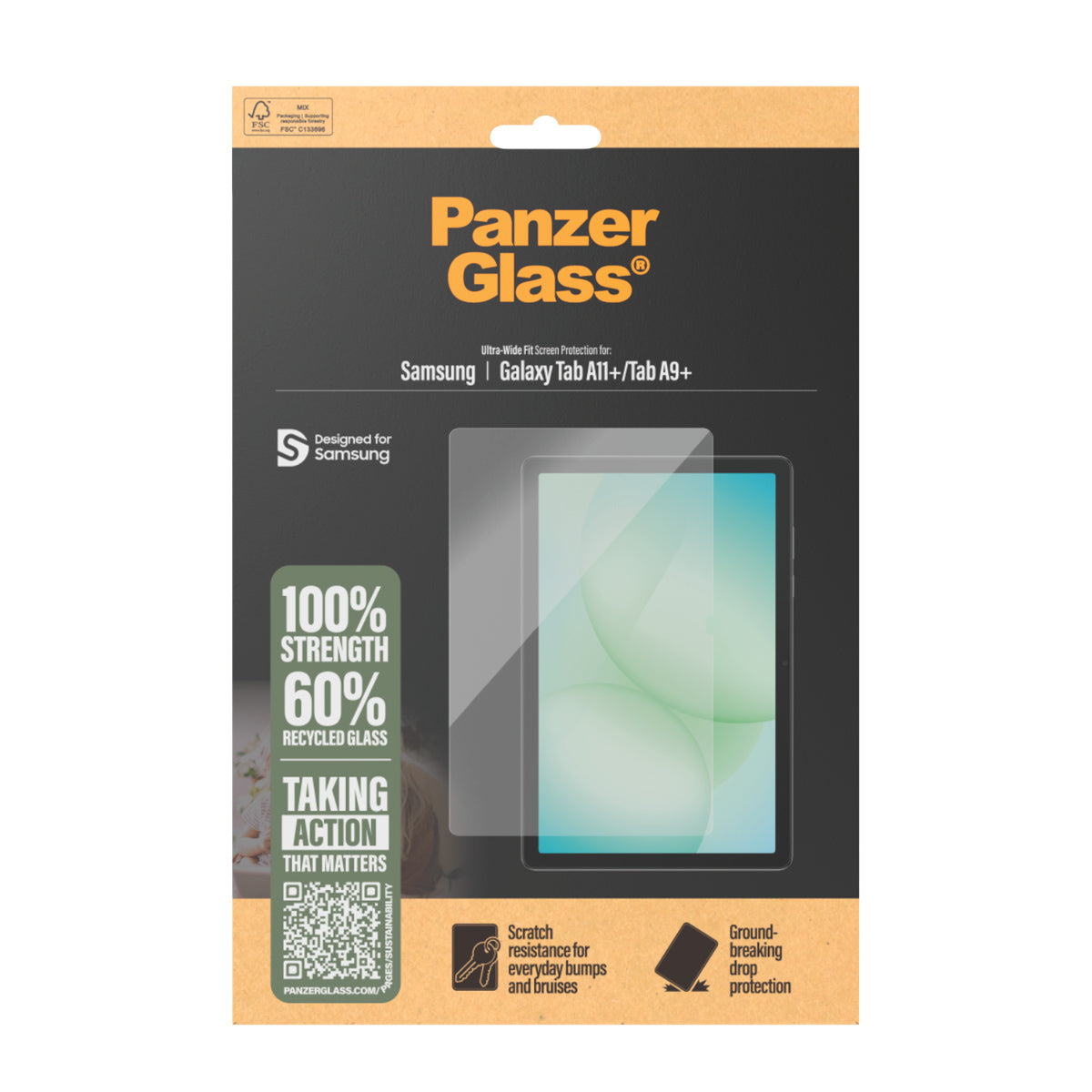 PanzerGlass ® Screen Protector Samsung Galaxy Tab A11+, Tab A9+, Ultra-Wide Fit