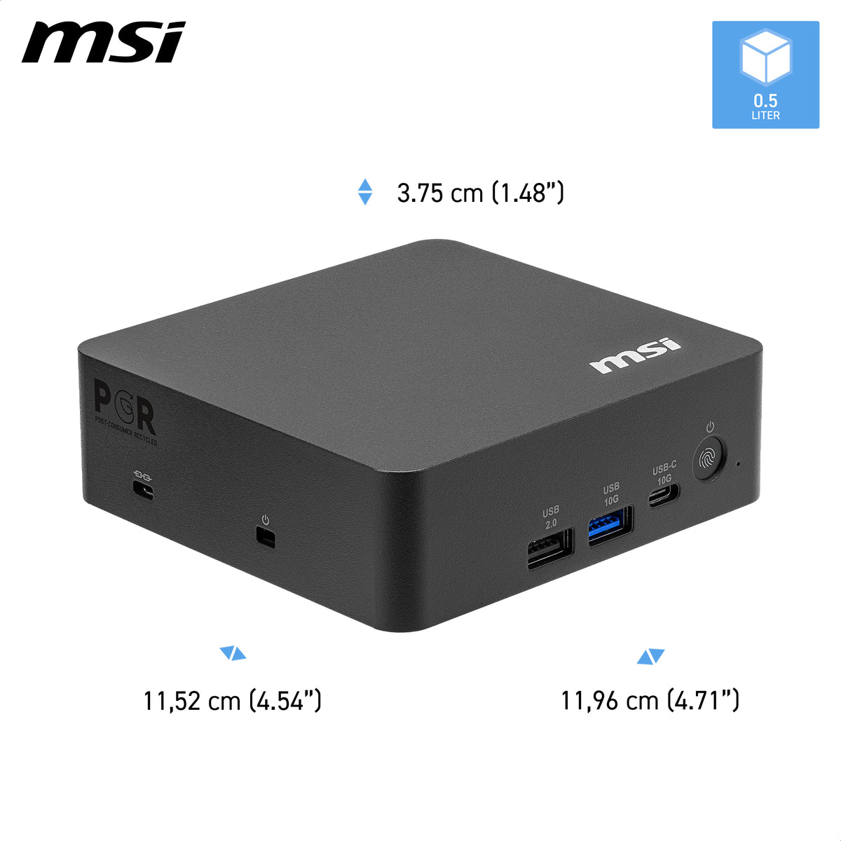 MSI Cubi NUC AI+ 3MG-002EU Copilot+ PC Intel Core Ultra 9 386H 32 GB DDR5-SDRAM 1 TB SSD Windows 11 Pro Mini PC Negro (4)
