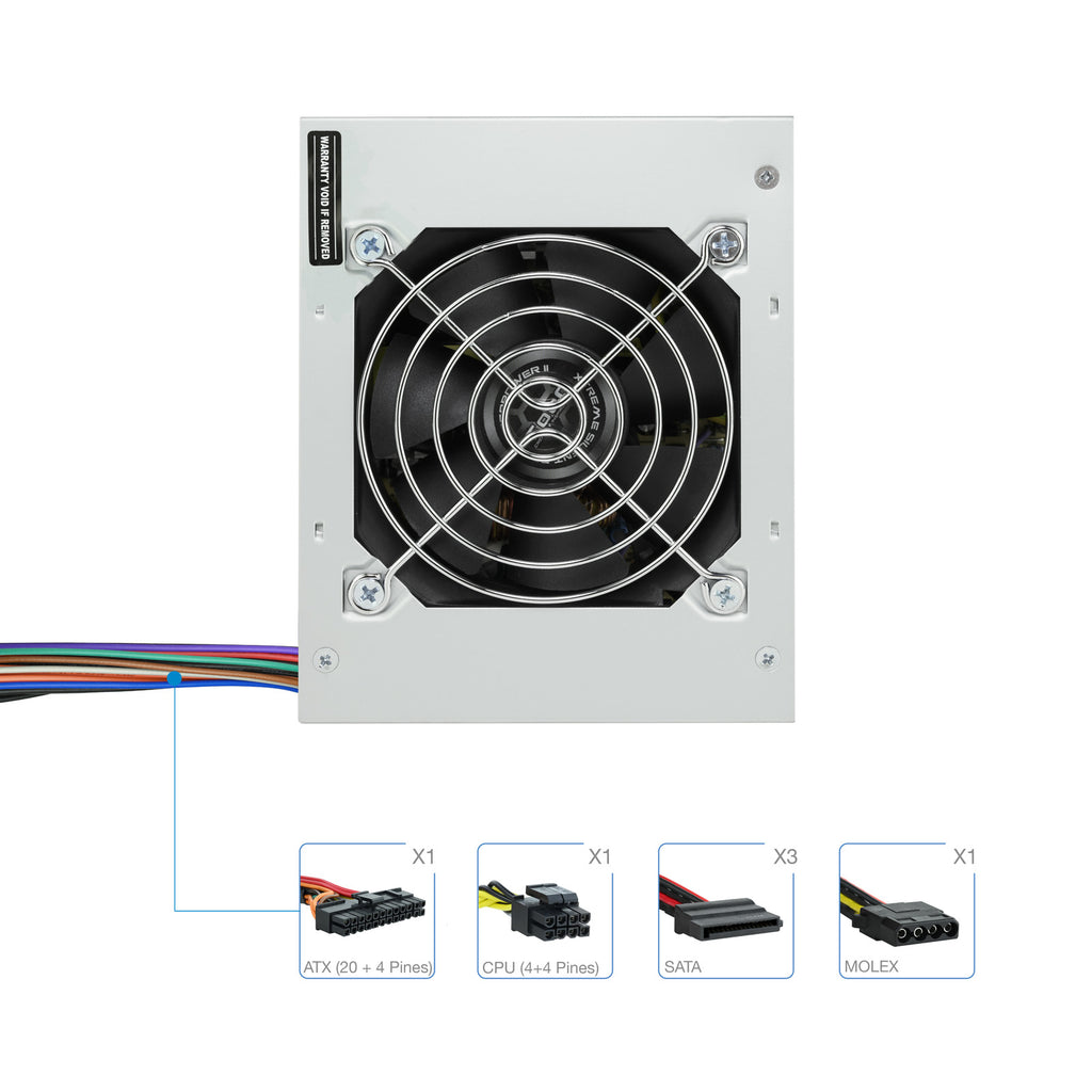 TooQ Fonte Ecopower II unidad de fuente de alimentación 500 W 20+4 pin ATX SFX Plata (9)