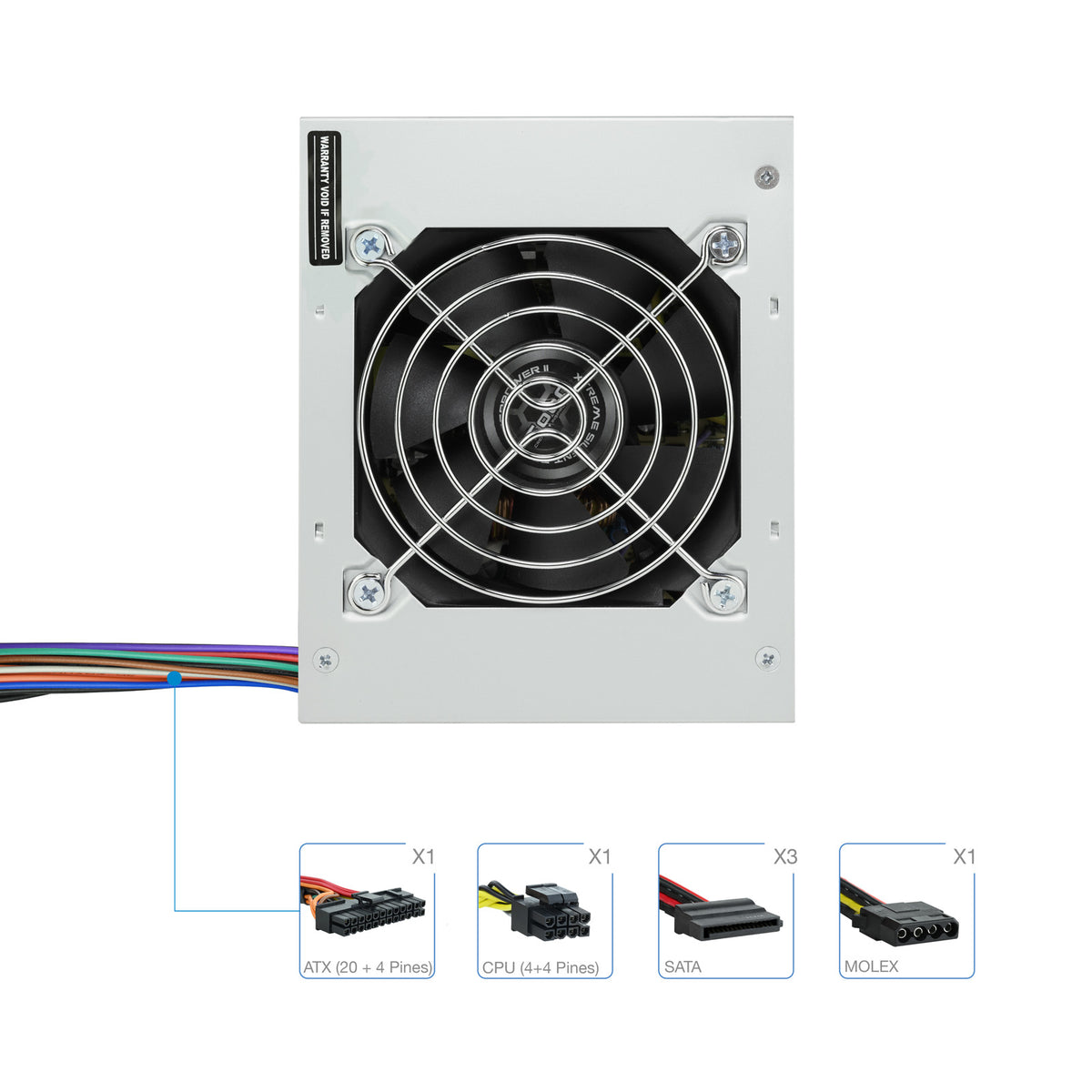 TooQ Fonte Ecopower II unidad de fuente de alimentación 500 W 20+4 pin ATX SFX Plata (9)