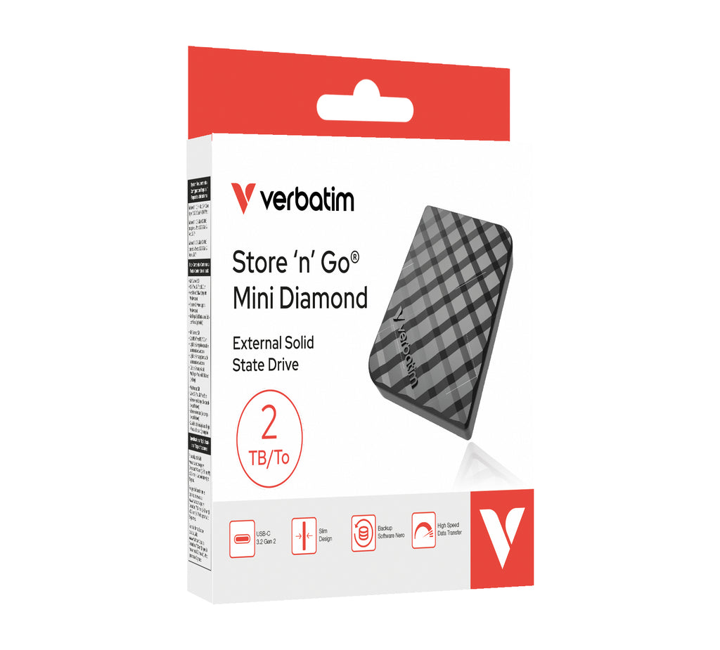 Verbatim Store 'n' Go Mini Diamond 2 TB USB Tipo C 3.2 Gen 2 (3.1 Gen 2) Negro (2)