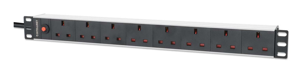 Intellinet 715324 unidad de distribución de energía (PDU) 8 salidas AC 1U Negro, Blanco