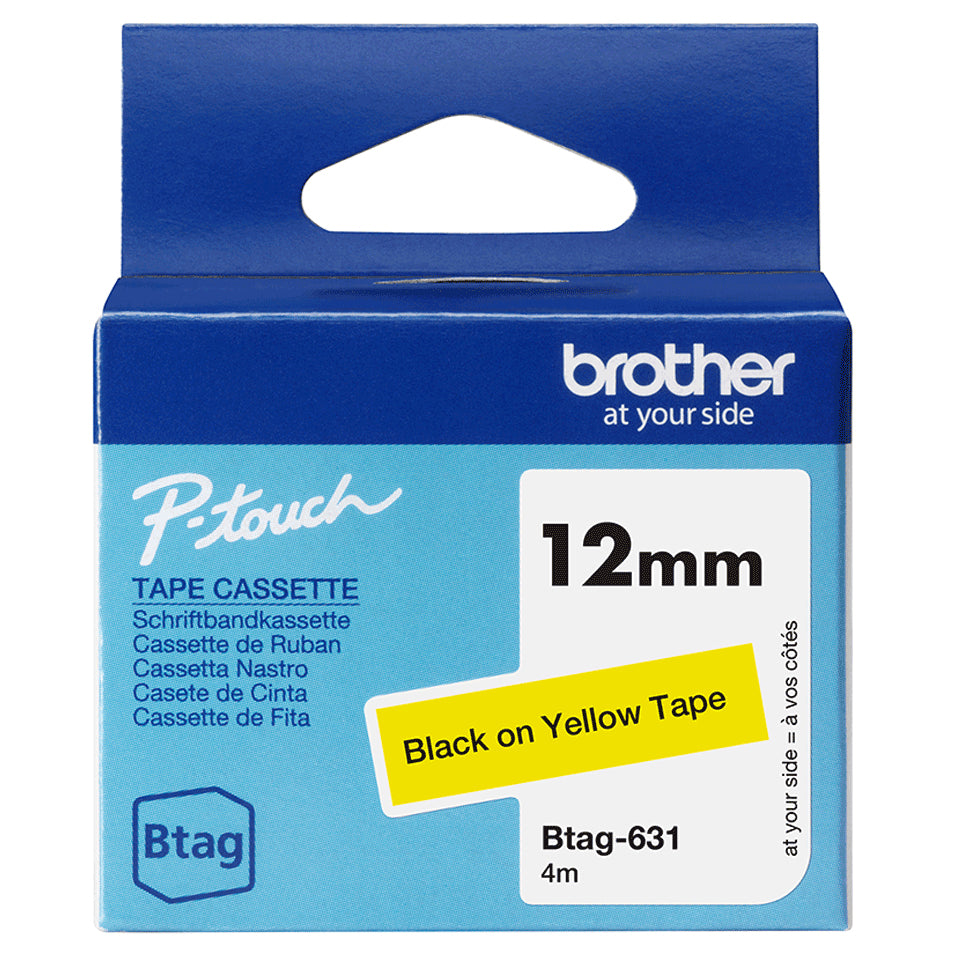 Brother BTAG-631 cinta para impresora de etiquetas Negro sobre amarillo (2)