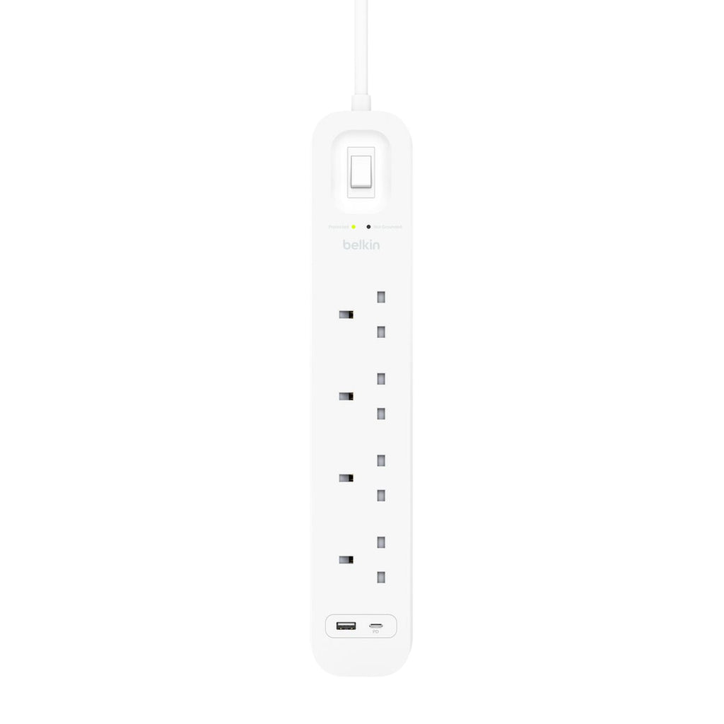 Belkin Connect White 4 AC outlet[s] 2 m (SURGE PROTECTION WITH USB C 4 - OUTLET)