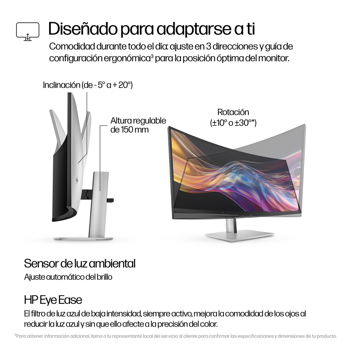 HP Series 7 Pro 738pu pantalla para PC 95,2 cm (37.5") 3840 x 1600 Pixeles Wide Quad HD+ LCD Plata (8)