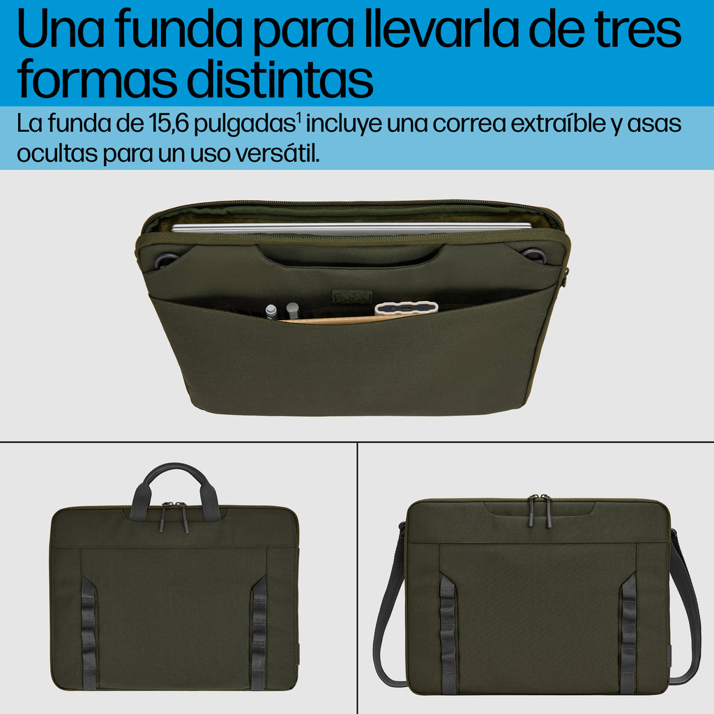 HP 15.6 Modular Laptop Sleeve 39,6 cm (15.6") Verde, Gris (4)