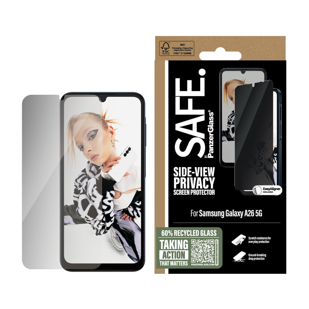 PanzerGlass SAFE. by ® 2-Way Privacy Screen Protector Samsung Galaxy A26 5G | Ultra-Wide Fit w. EasyAligner Protector de pantalla 1 pieza(s) (2)