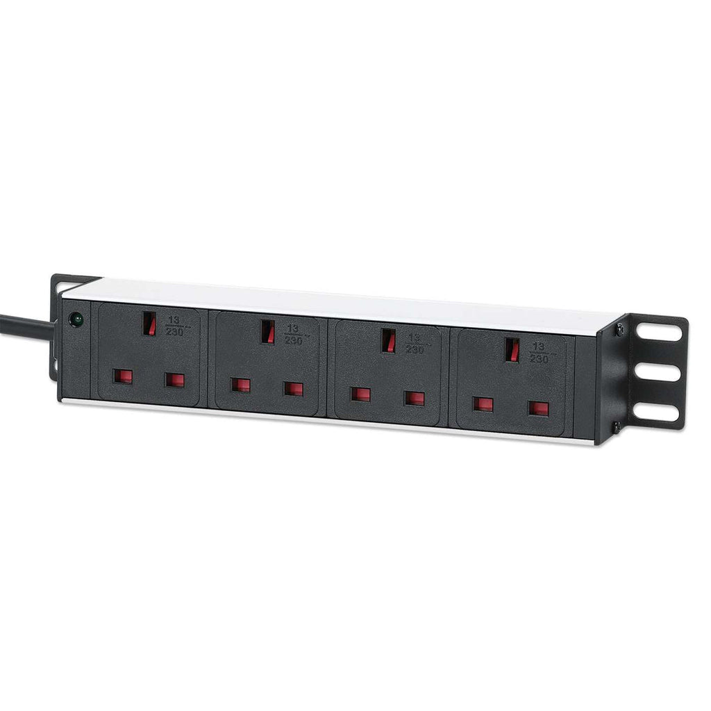 Intellinet 715621 unidad de distribución de energía (PDU) 4 salidas AC 1U Negro, Blanco