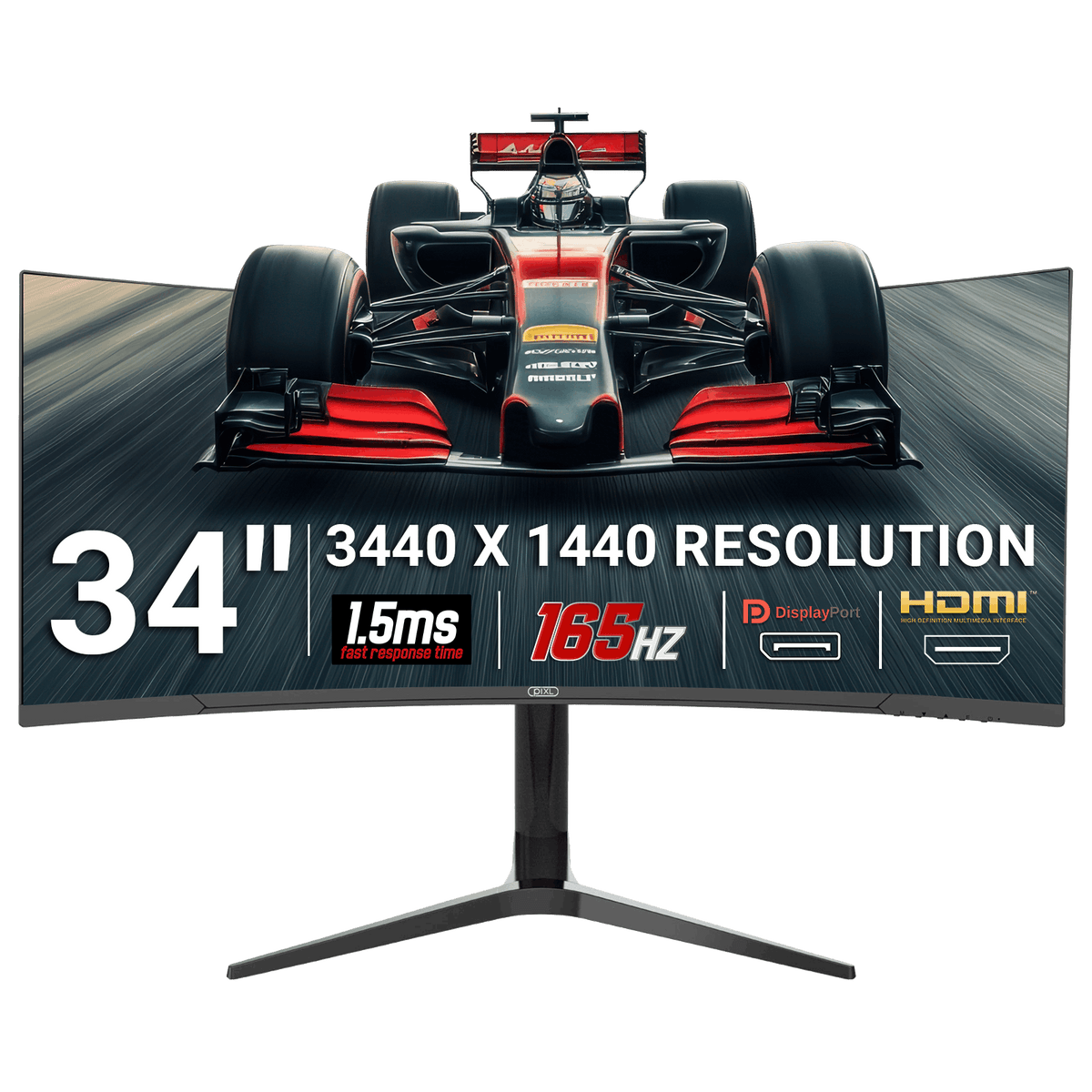 Monitor gaming ultrapanorámico piXL CM34C7 34 pulgadas, 165Hz, 1,5ms, 3440x1440
