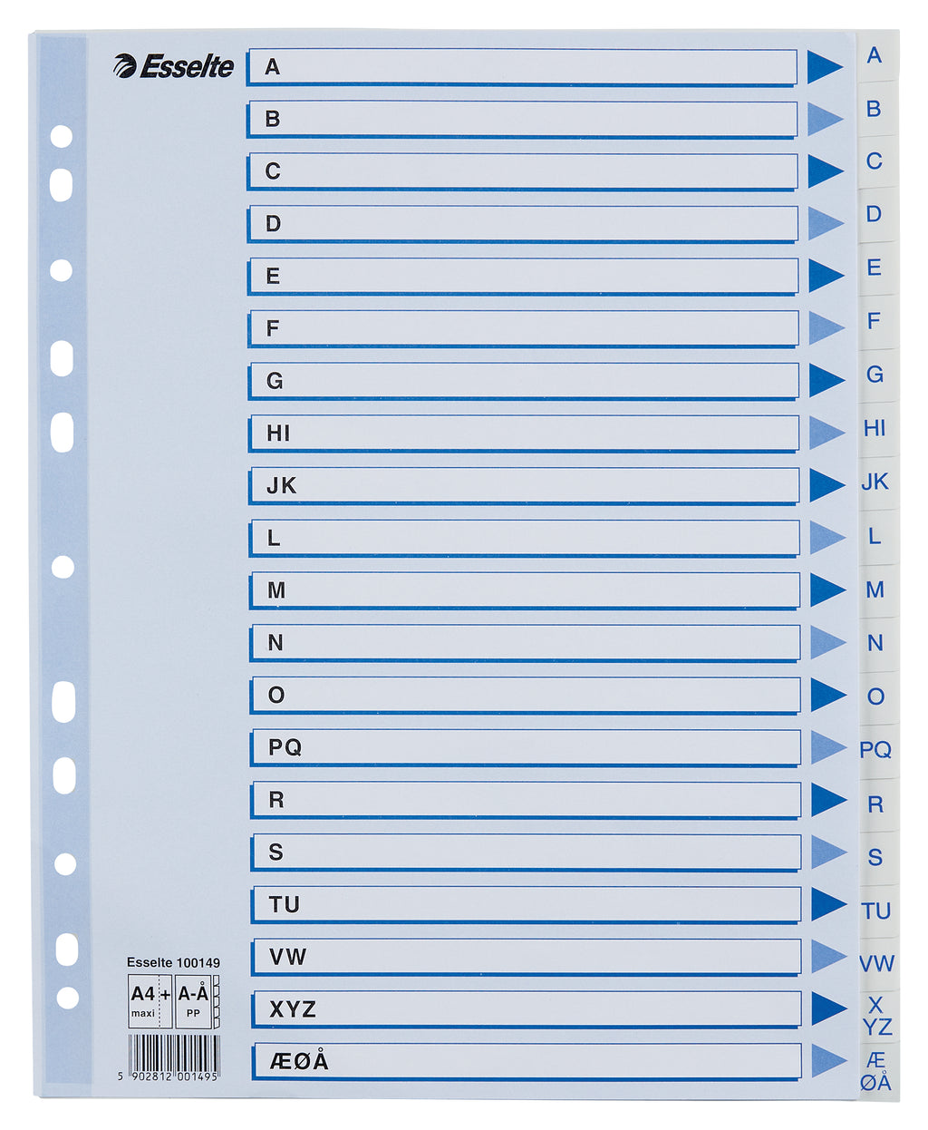 Esselte 100149 lengüeta de índice Polipropileno (PP) Blanco