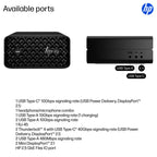 HP Z2 G1a Wolf Pro Security Edition Copilot+ PC AMD Ryzen AI Max PRO 390 64 GB LPDDR5x-SDRAM 1 TB SSD Windows 11 Pro Mini PC Workstation AI Workstation, AI PC Black (4)