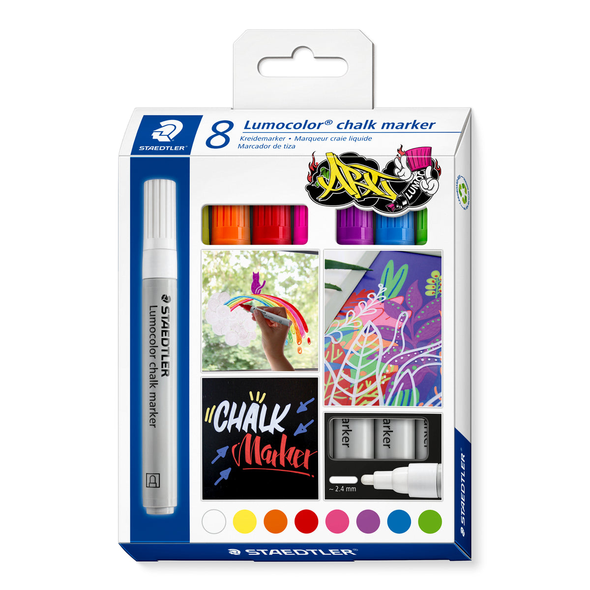 Staedtler 344 C8 marcador de tiza punta redonda colores surtidos 8 piezas