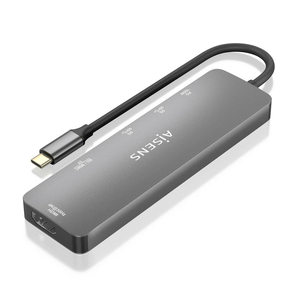 AISENS ASUC-6P016-GR base para portátil y replicador de puertos Alámbrico USB 3.2 Gen 1 (3.1 Gen 1) Type-C (3)