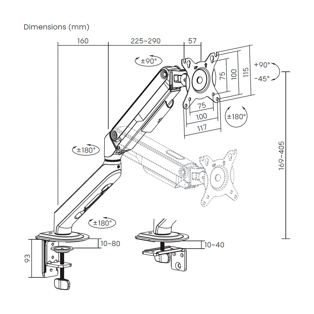 AISENS DT32TSR-447 soporte para monitor 81,3 cm (32") Escritorio (8)