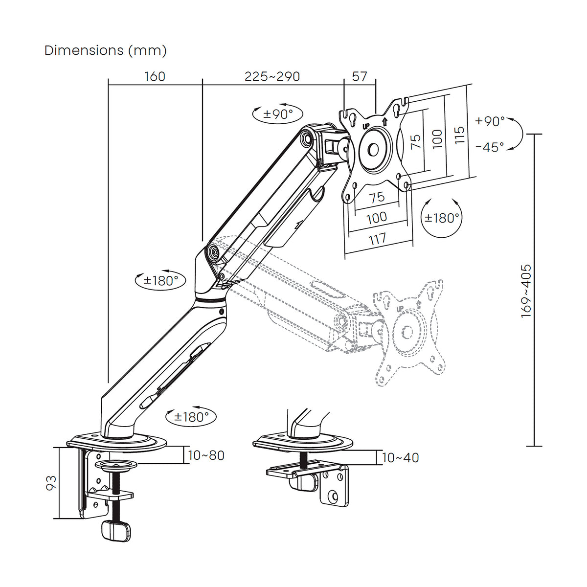 AISENS DT32TSR-447 soporte para monitor 81,3 cm (32") Escritorio (8)