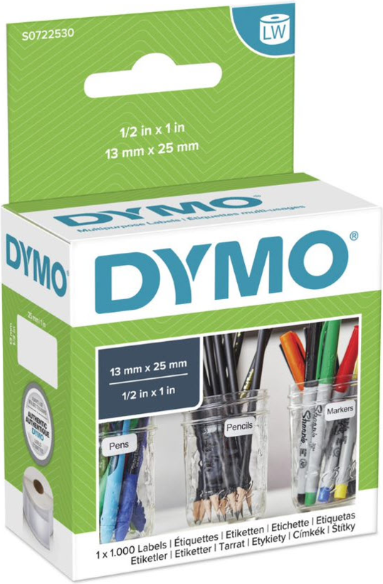 Etiquetas universales Dymo 13x25mm bl.