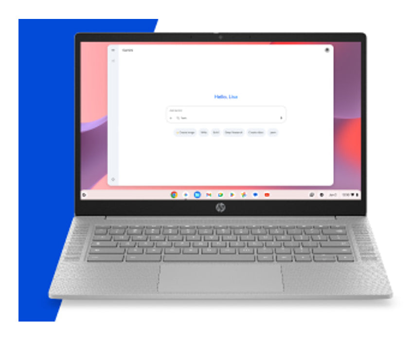 HP 14A-NM0001NAX MTK 540 8GB 128GB CHR MediaTek Kompanio 540 Chromebook 35.6 cm (14") HD LPDDR5-SDRAM UFS Wi-Fi 6 (802.11ax) ChromeOS Silver (7)