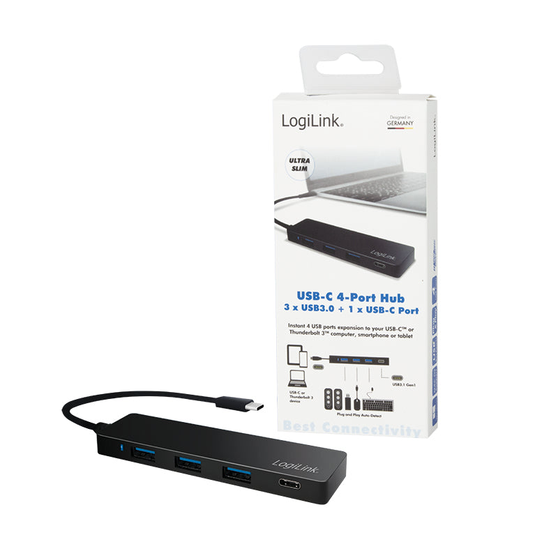LogiLink UA0311 hub de interfaz USB 3.2 Gen 1 (3.1 Gen 1) Type-C 5000 Mbit/s Negro (5)