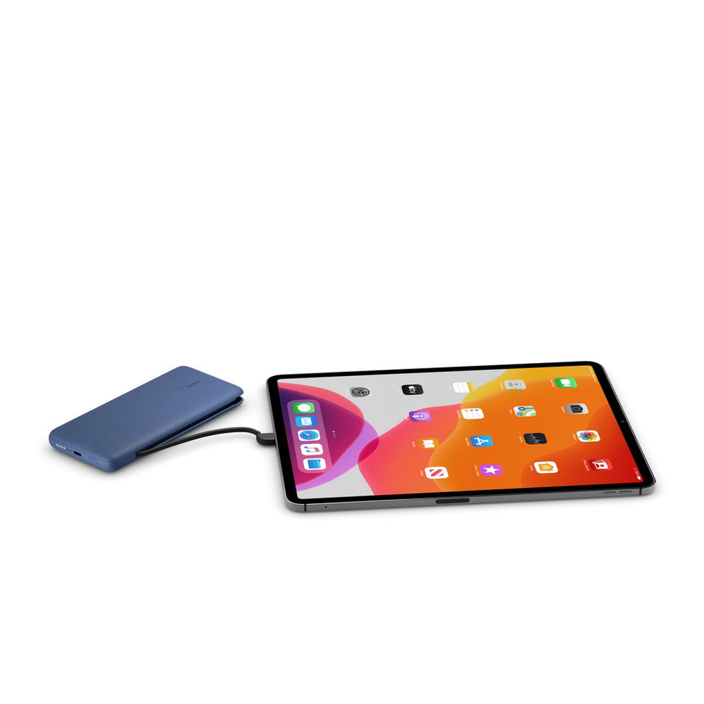 Cargador portátil - 10000 mAh - 23 vatios - Fast Charge - 2 conectores de salida (Lightning, USB-C) - azul medianoche