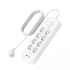 Protector contra sobretensiones - con puertos USB-C y USB-A - conectores de salida: 8 - 2 m cable
