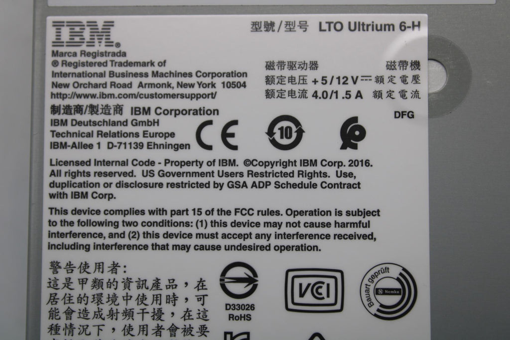 IBM LTO Gen 6 interno de media altura 35P1049-RFB – Reacondicionado
