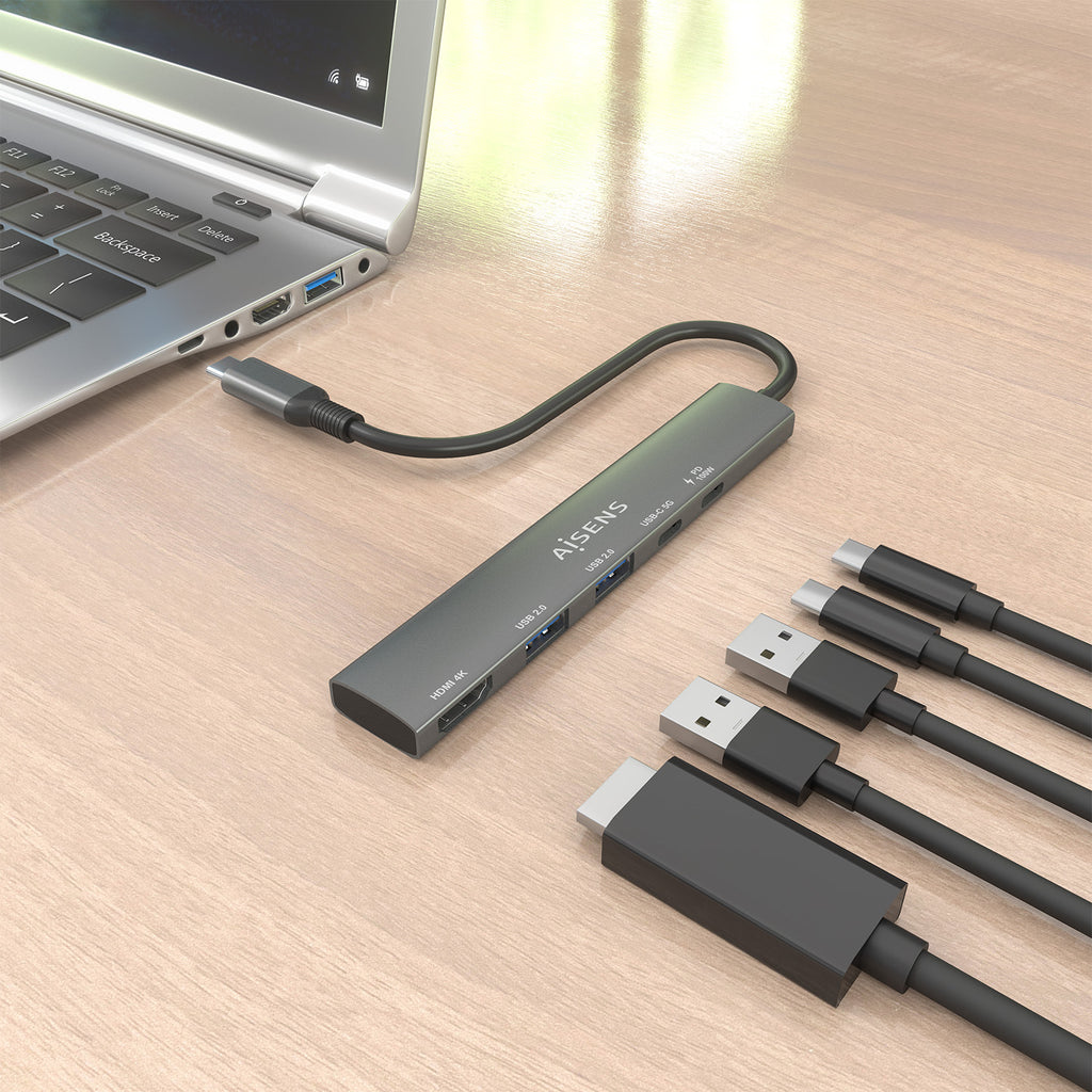 AISENS ASUC-5P022-GR base para portátil y replicador de puertos Alámbrico USB 3.2 Gen 1 (3.1 Gen 1) Type-C (6)