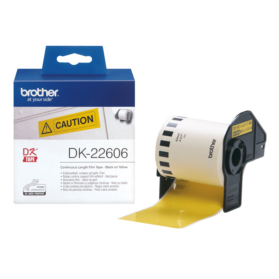 Brother DK-22606 cinta para impresora de etiquetas Negro sobre amarillo (2)
