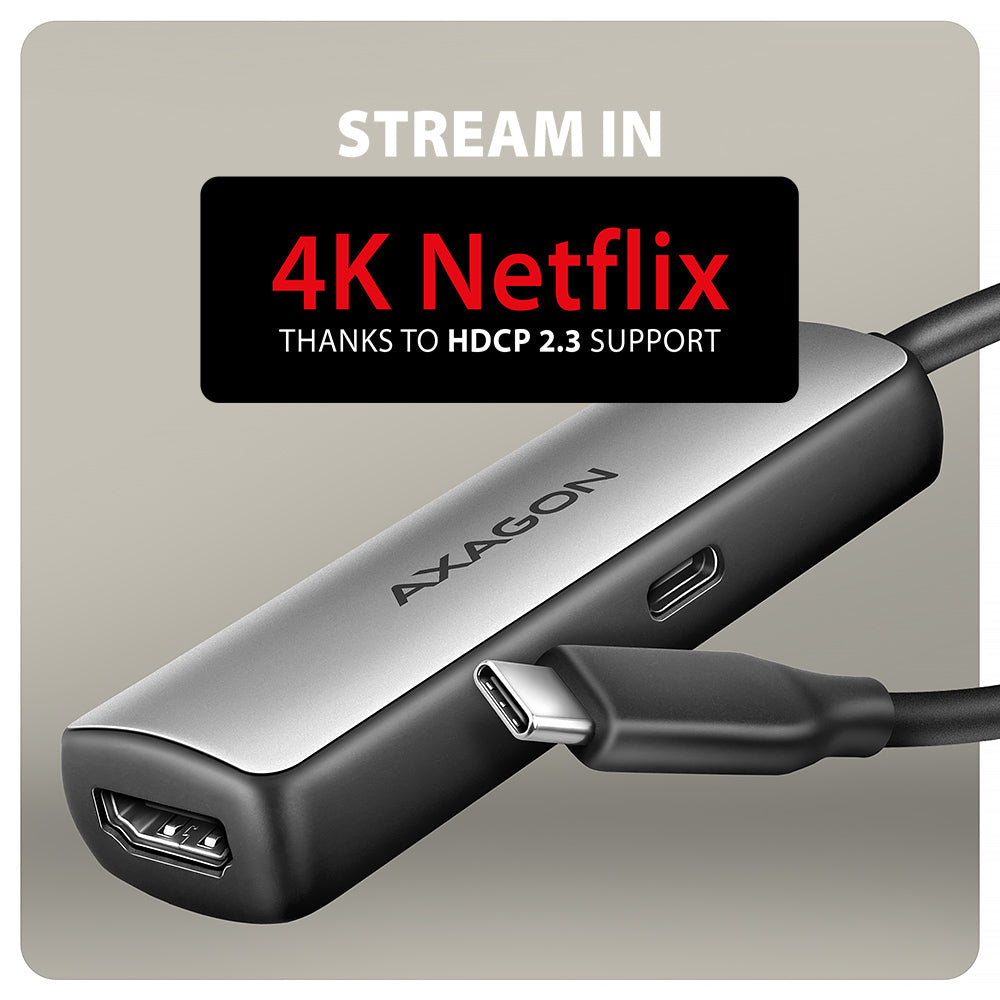 Axagon RVC-HI8KPD, USB-C -> HDMI 2.1 redukce / adaptér, 8K/60Hz, 4K/144Hz, HDR10+, PD100W 0,16 m USB Tipo C HDMI + USB Type-C (6)