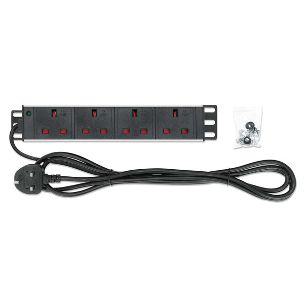 Intellinet 715621 unidad de distribución de energía (PDU) 4 salidas AC 1U Negro, Blanco (5)