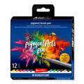 Staedtler Pigment Arts rotulador pincel colores básicos multicolor 12 piezas